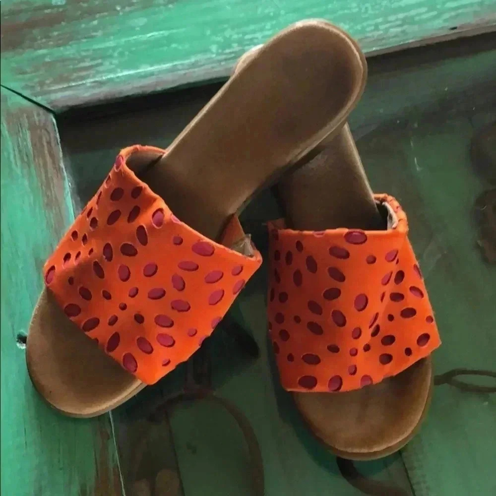 Sz8 Orange & Pink Aerosoles Sandals - Picture 3 of 7